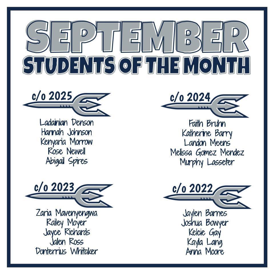 September Students of the Month