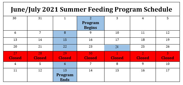 Summer Feeding Schedule Image