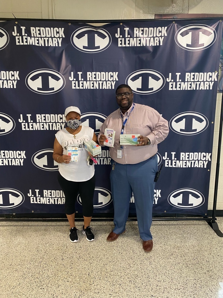 principal with donated masks