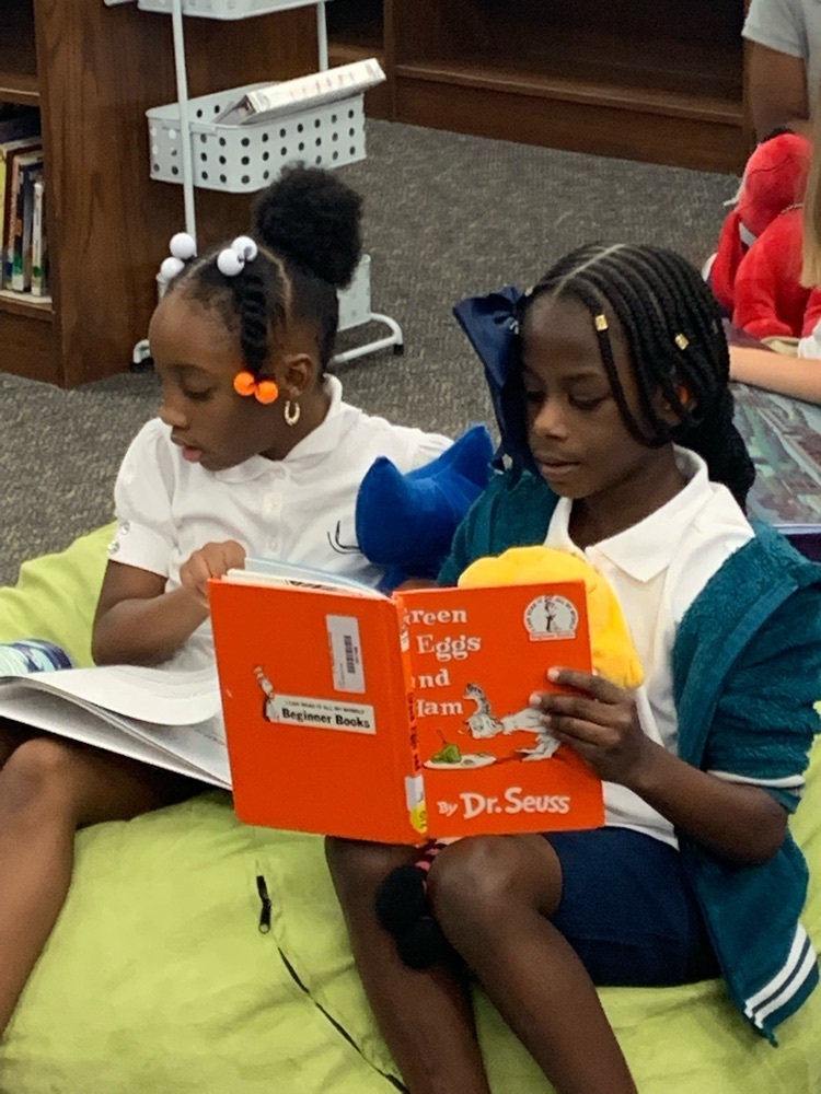 students reading