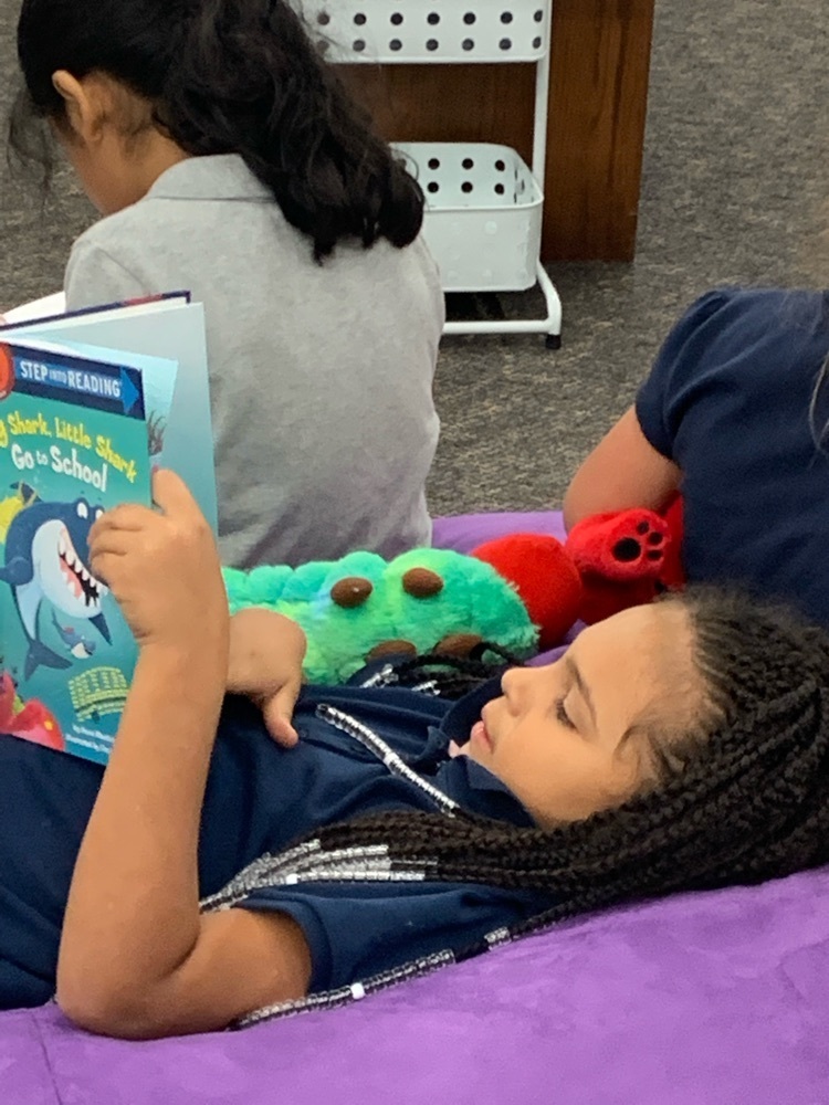 students reading