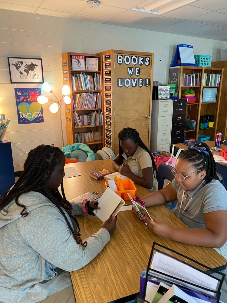 students reading