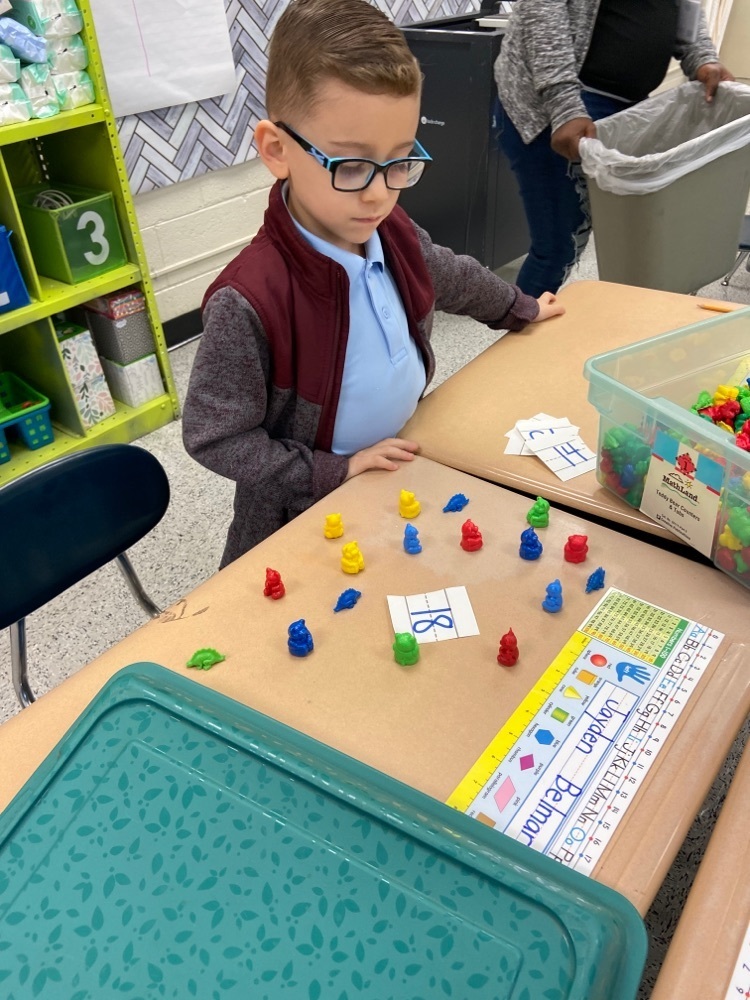 student at a math center
