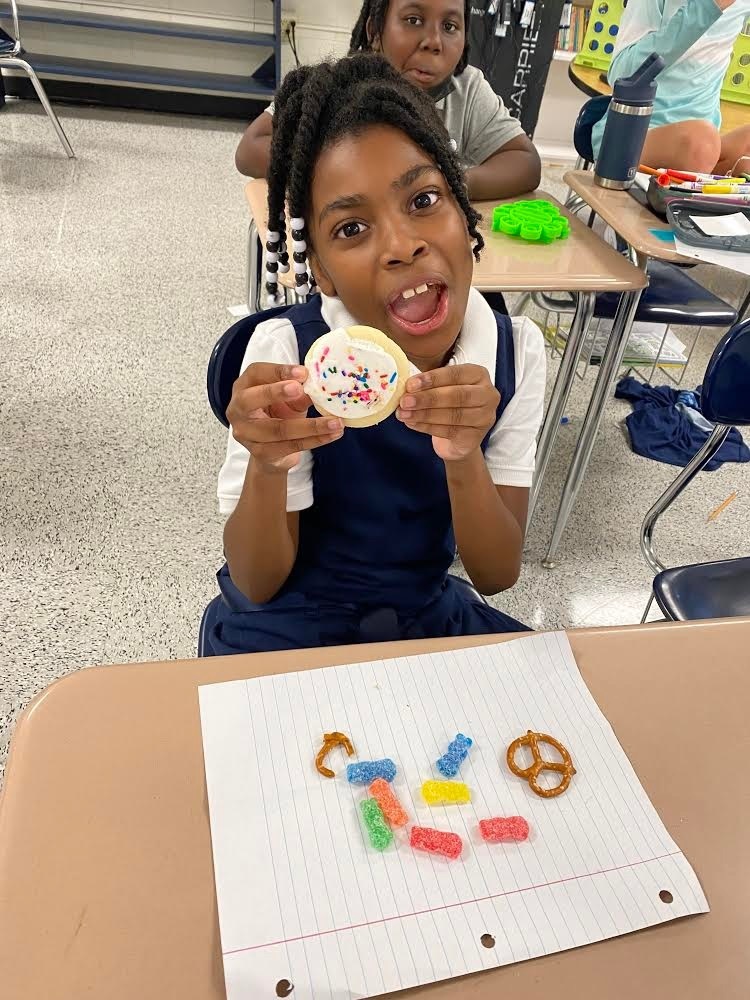 student eating treats