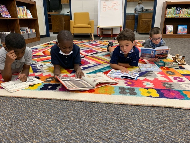 students reading