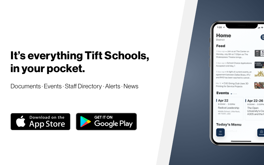 Tift County Schools App. It's everything Tift Schools, in your pocket.