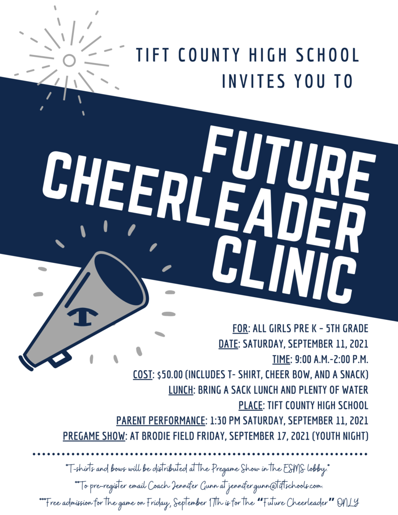 Future Cheerleader Clinic Flyer