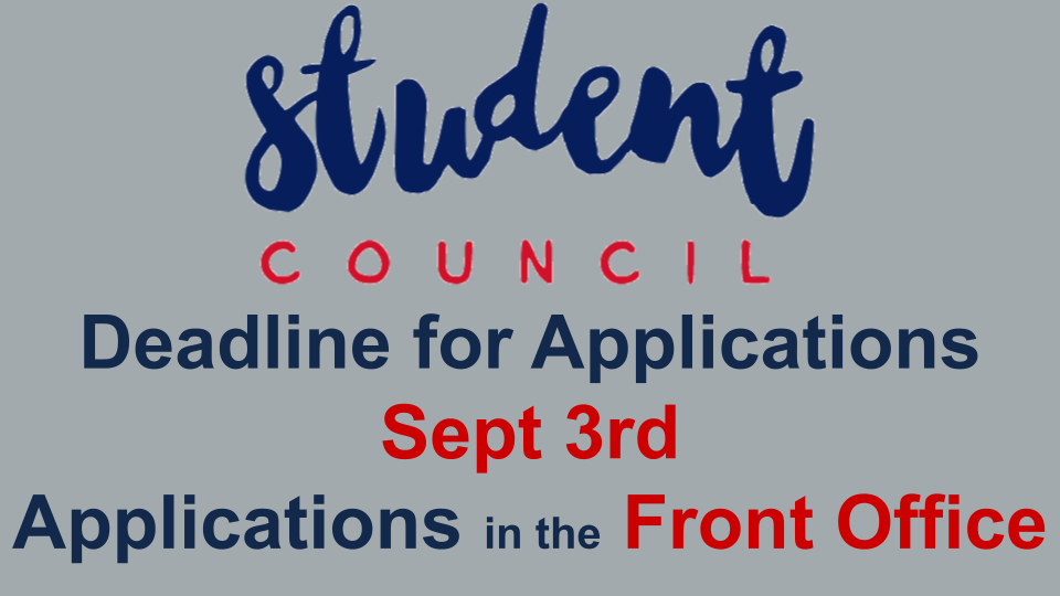 Student Council Applications Deadline