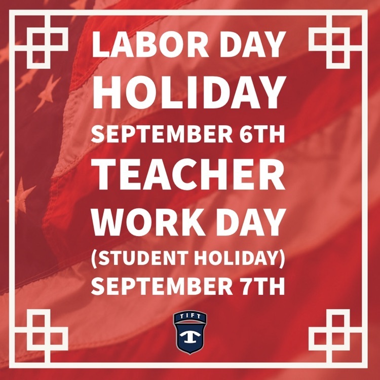 Labor Day Holiday Monday Teacher Work Day Tuesday