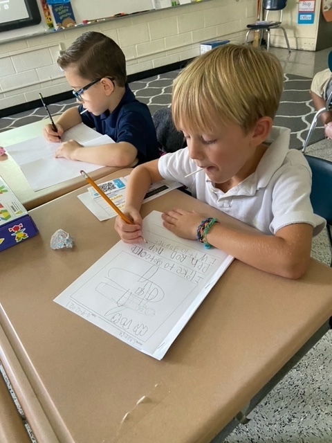 students writing