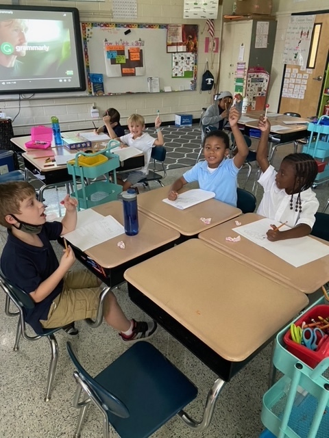 students writing