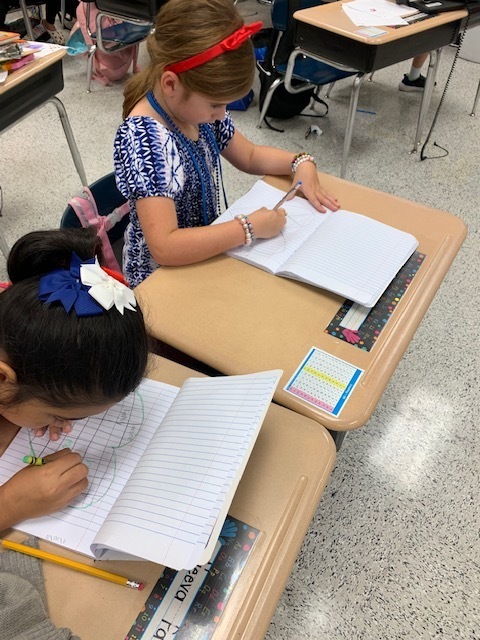 students writing