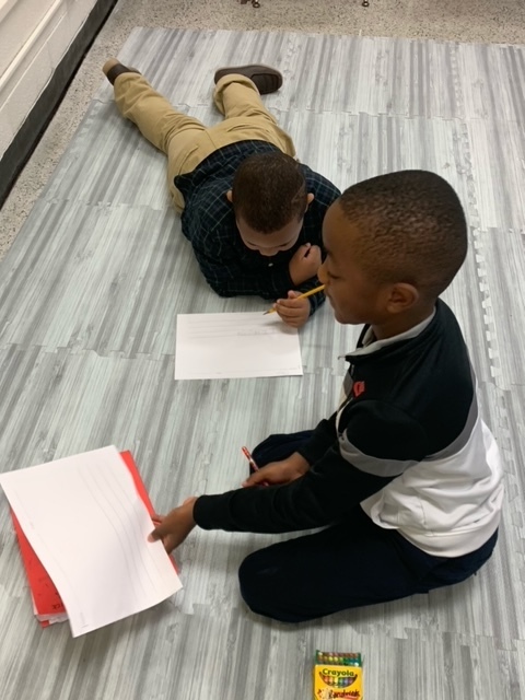 students writing