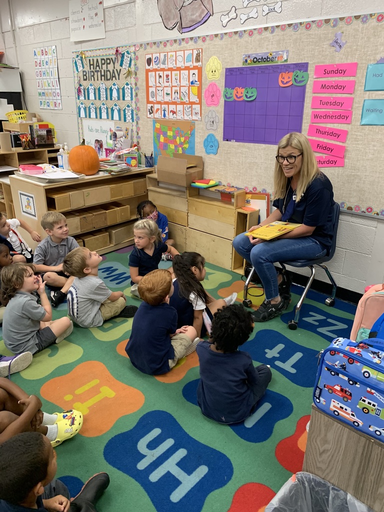 Mrs. Howell came to read to Mrs. Locke and Ms. Elisa’s class today to celebrate pre k week. 