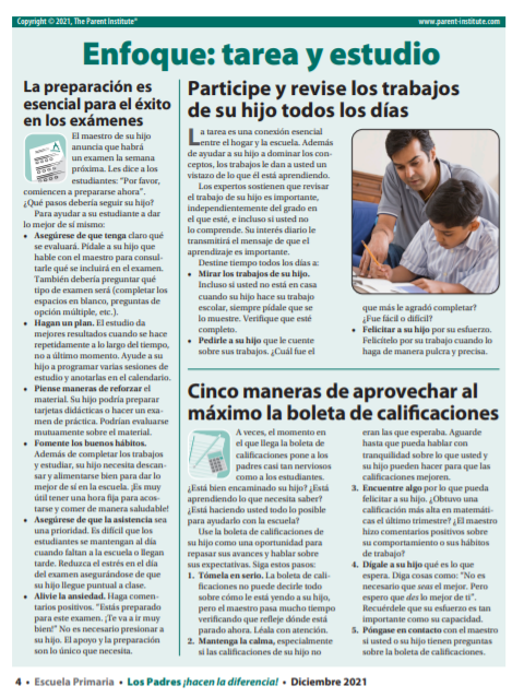 Spanish Elementary Newsletter
