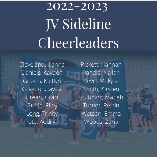 JV sideline cheerleaders