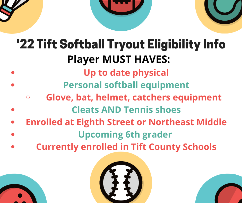 Tift Softball Eligibility Info '22