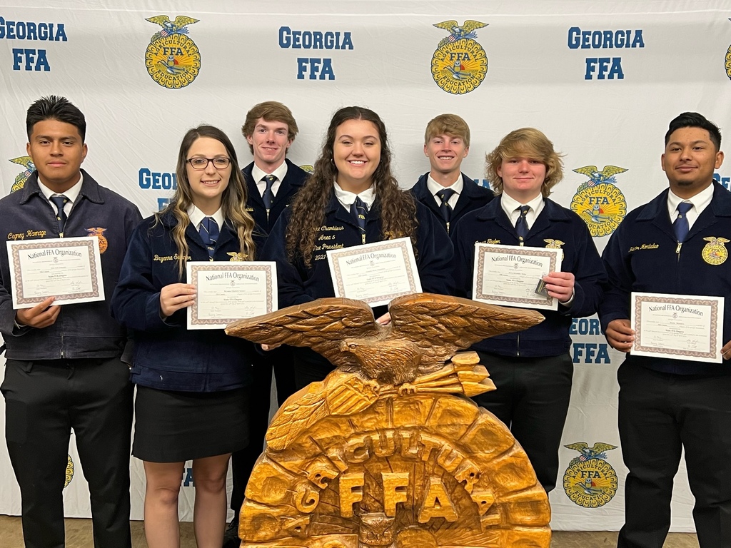 State Degree Recipients (This is the highest honor a GA FFA Member can earn)- 