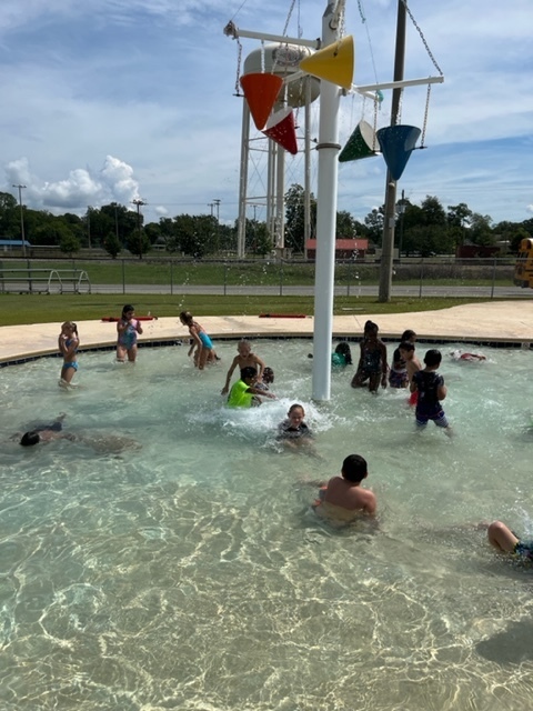 Students swimming.