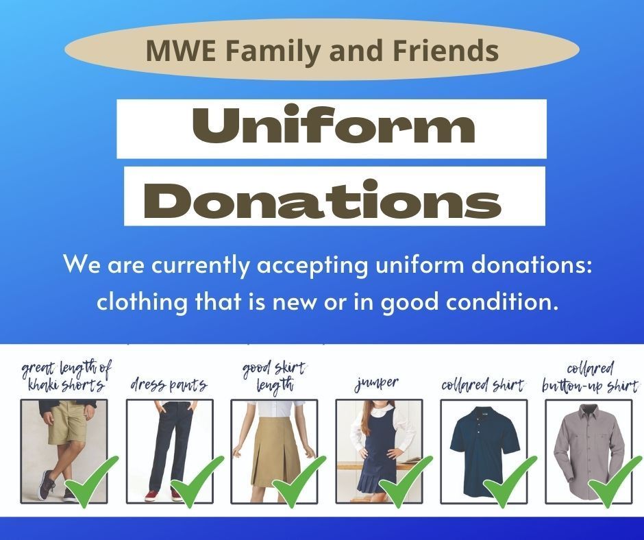 School Uniform Donations Needed Poster