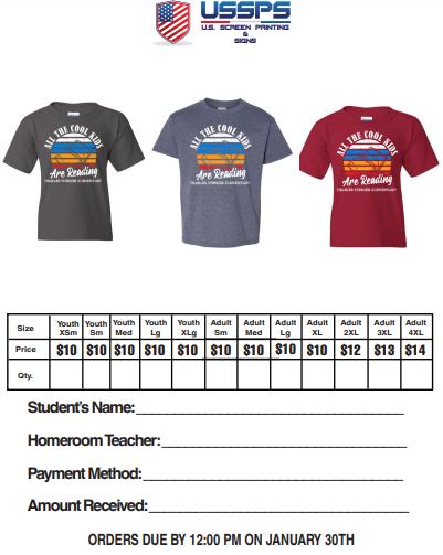 Read Across America T-shirt Order Forms