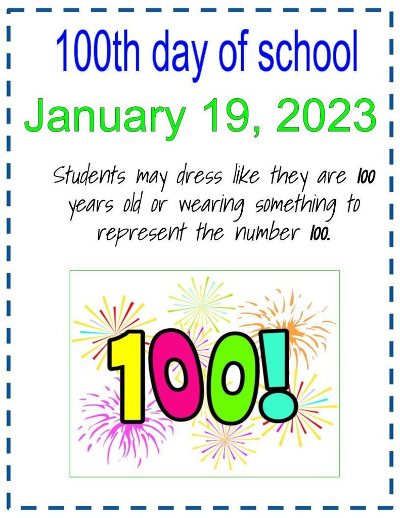 100th Day of School Flyer