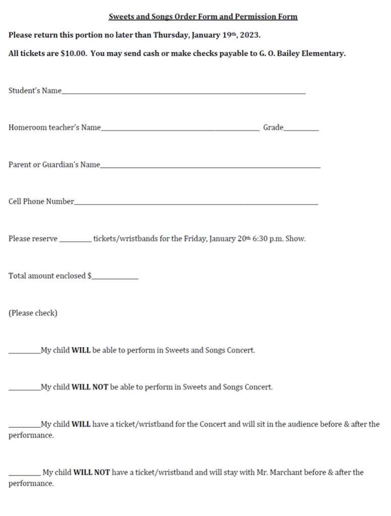 English Participation Form