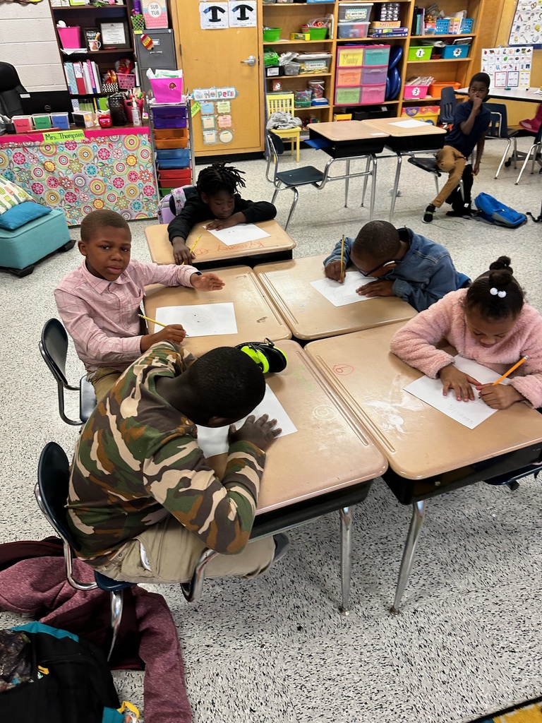 Mrs. Thompson and Mrs. May’s class listened to a read aloud about Martin Luther King, Jr and charted informational facts about him.  Afterwards, the students completed a directed drawing of MLK, Jr. to practice their listening skills and art skills.