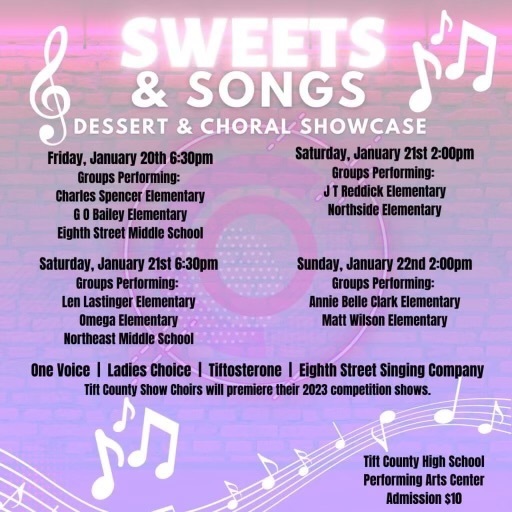 Sweets & Songs Schedule