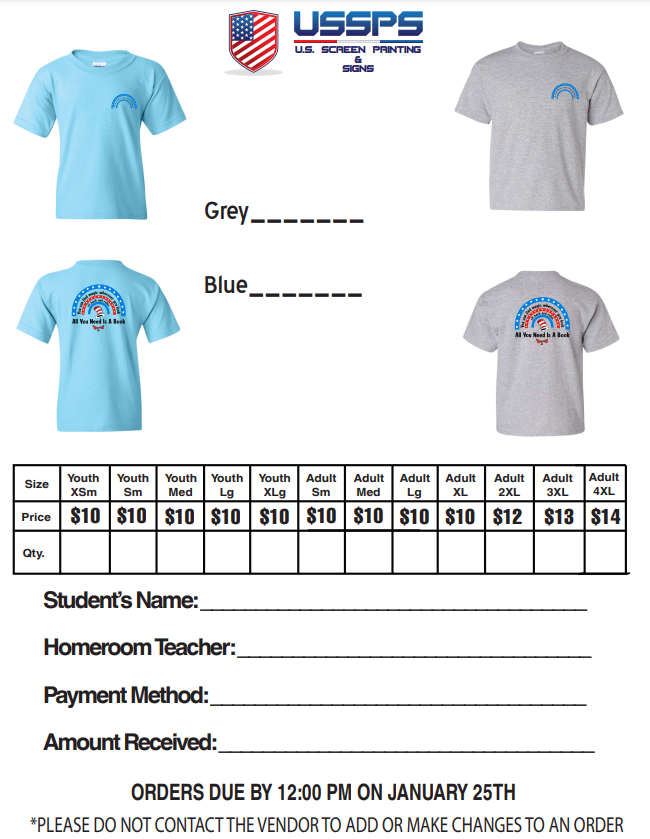 RAA Shirt Order Form