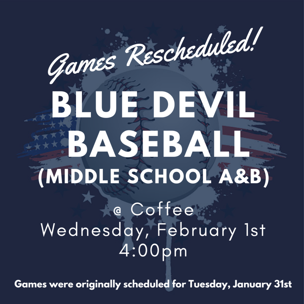 Middle School Baseball Game Rescheduled