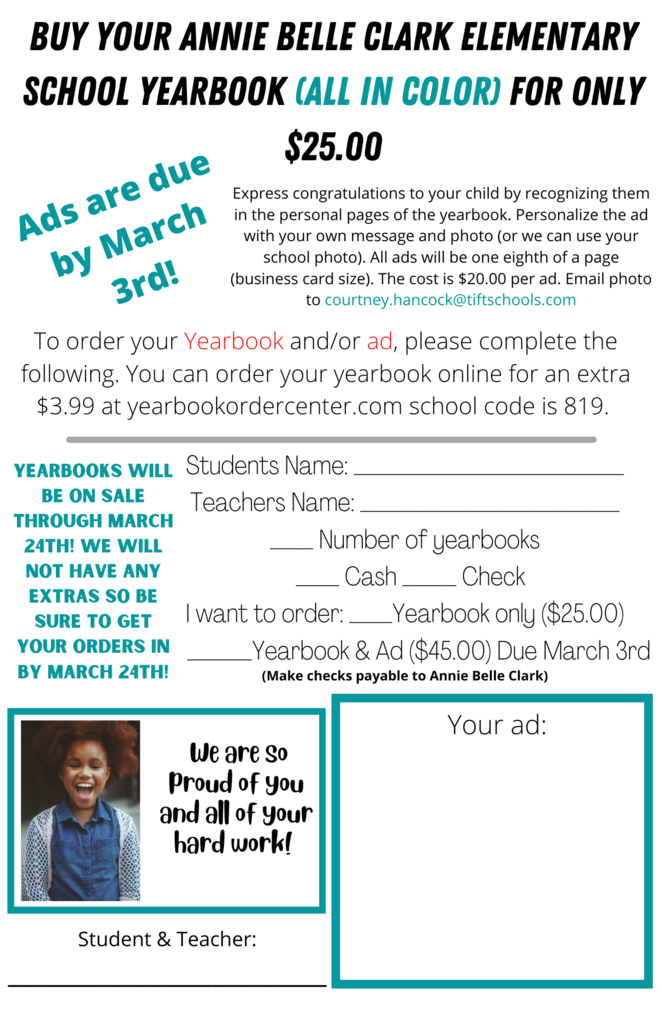 Yearbook Order form