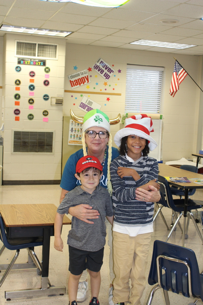 Mrs. Parrish with students.