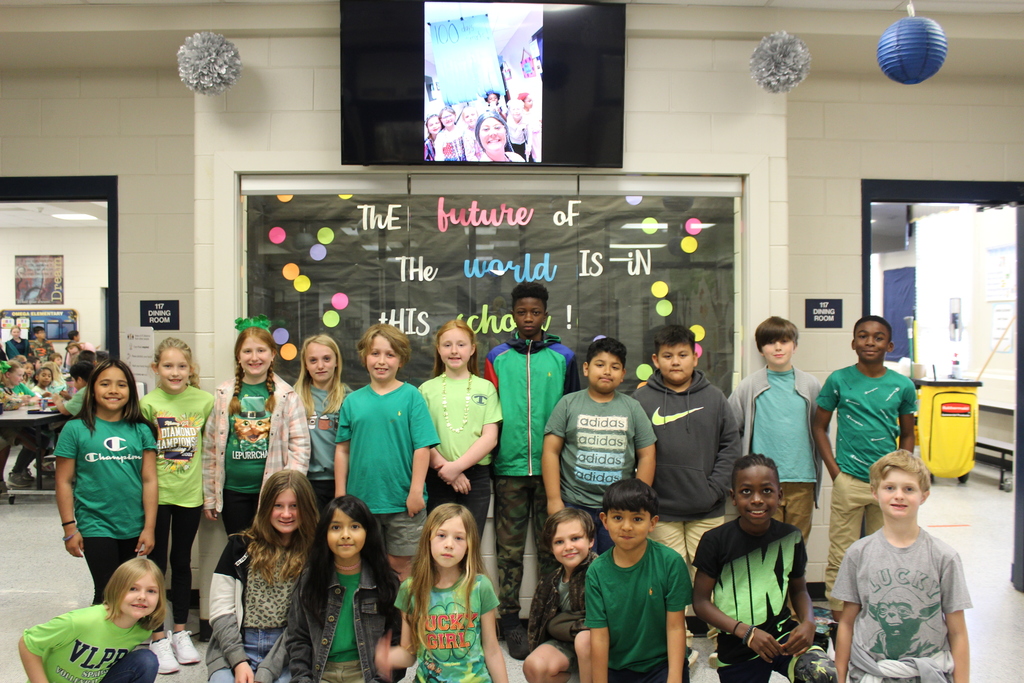 St. Patrick's Day students wearing green