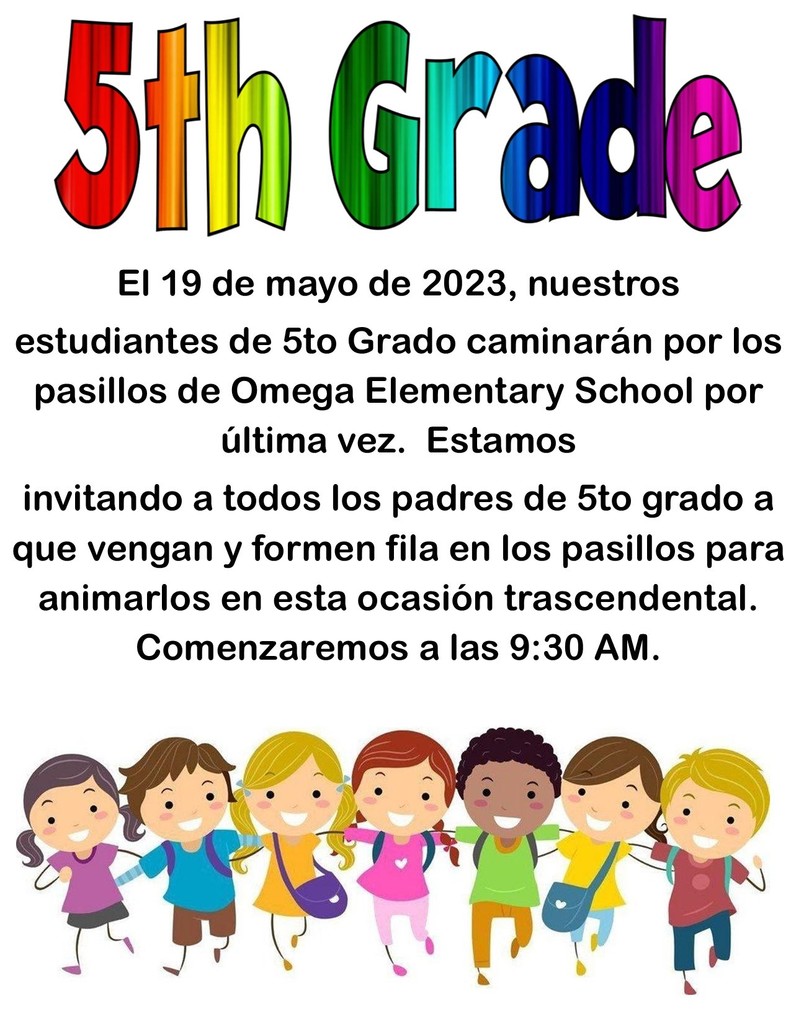 5th Grade Announcement Spanish