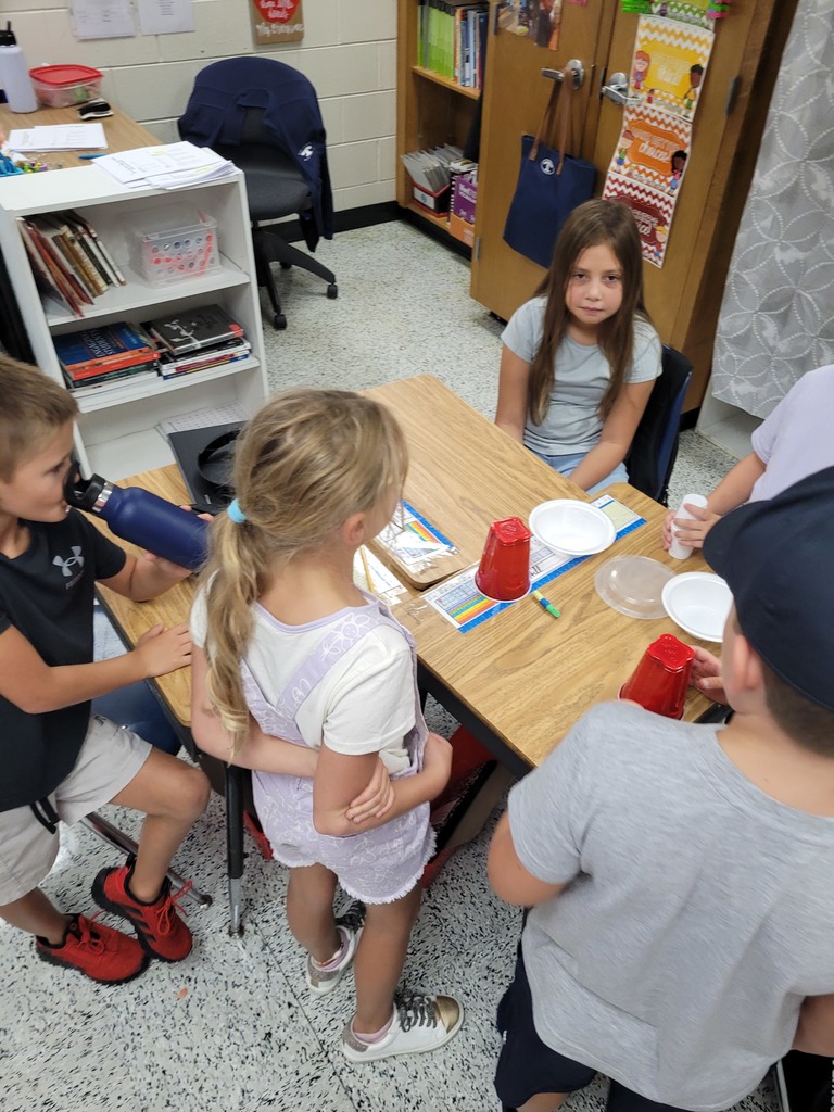 Students working in teams.