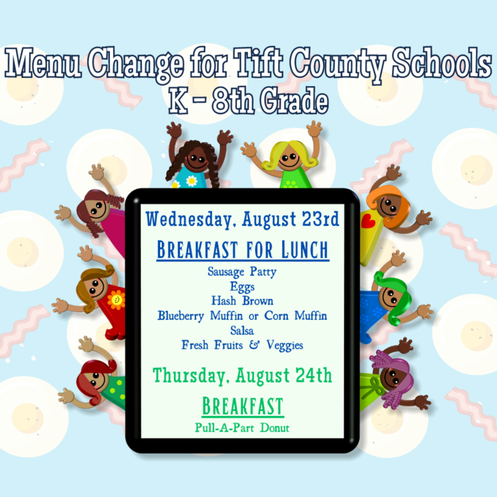 Menu Change for K - 8th Grade